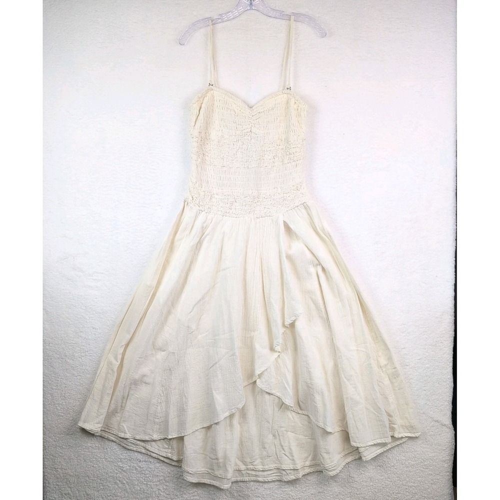 NWT Free People Sparkling Drop-Waist Moment Midi‎ Dress Size Large Ivory